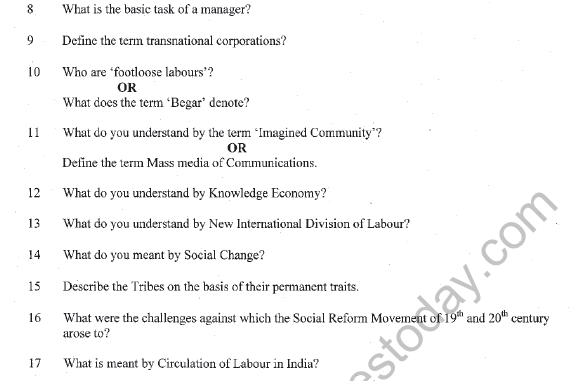 CBSE Class 12 Sociology Sample Paper 2022 Set A Solved 2