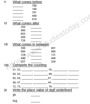 CBSE Class 2 Maths Sample Paper Set I