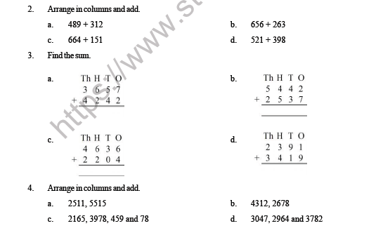 CBSE Class 3 Maths Addition Question Bank 2