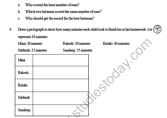 CBSE Class 3 Maths Data Handling Question Bank 3