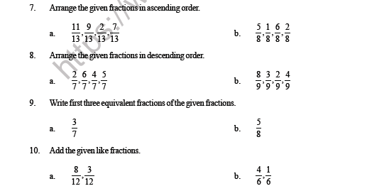 CBSE Class 3 Maths Fraction Question Bank 4