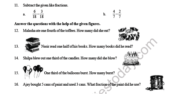 CBSE Class 3 Maths Fraction Question Bank 5