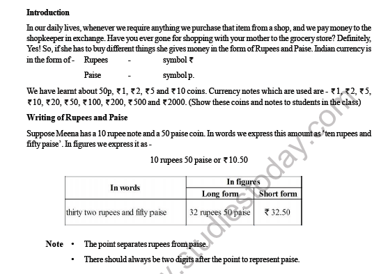 CBSE Class 3 Maths Money Worksheet 2