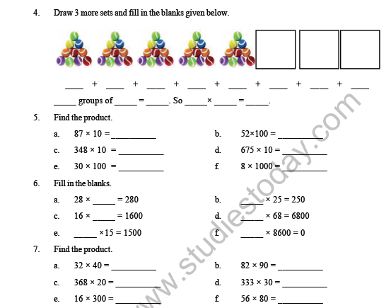 CBSE Class 3 Maths Multiplication Question Bank 3