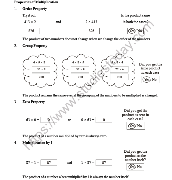 CBSE Class 3 Maths Multiplication Worksheet 4