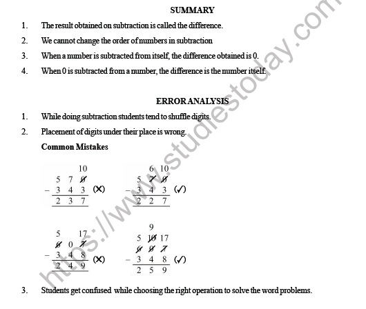 CBSE Class 3 Maths Substraction Question Bank 5
