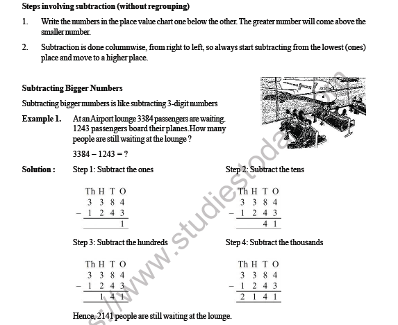 CBSE Class 3 Maths Substraction Worksheet 4