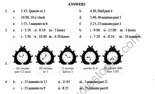 CBSE Class 3 Maths Time Question Bank 4