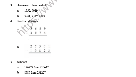CBSE Class 4 Maths Addition and Substraction Question Bank 2