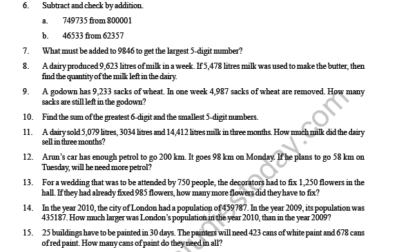 CBSE Class 4 Maths Addition and Substraction Question Bank 3
