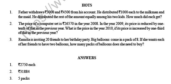 CBSE Class 4 Maths Division Question bank 3