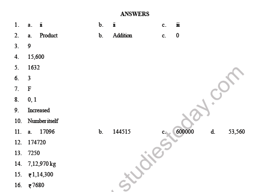 CBSE Class 4 Maths Multiplication Question Bank 3