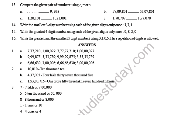 CBSE Class 4 Maths Place Value question bank 3