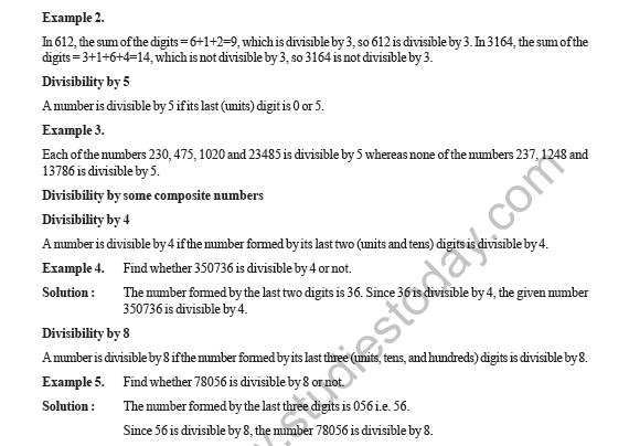 CBSE Class 5 Mathematics Divisibility Rules Worksheet 3