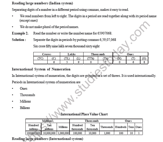 CBSE Class 5 Mathematics Large Number Worksheet 5