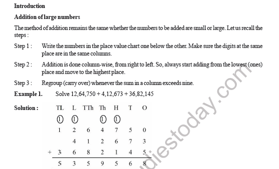 CBSE Class 5 Mathematics Operation with Number Worksheet 1