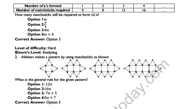 CBSE Class 6 Mathematics Algebra Worksheet Set A 3