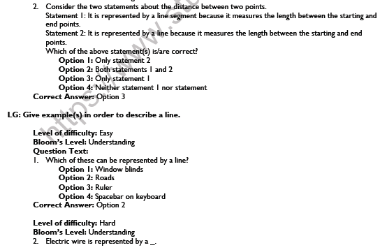 CBSE Class 6 Mathematics Basic Geometrical Worksheet Set A 4