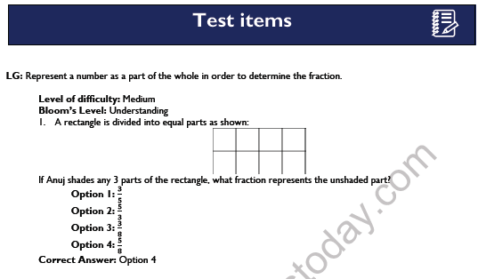 CBSE Class 6 Mathematics Fraction Worksheet Set A 1