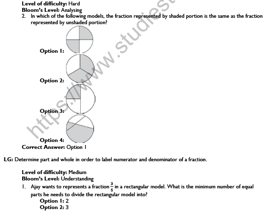 CBSE Class 6 Mathematics Fraction Worksheet Set A 2