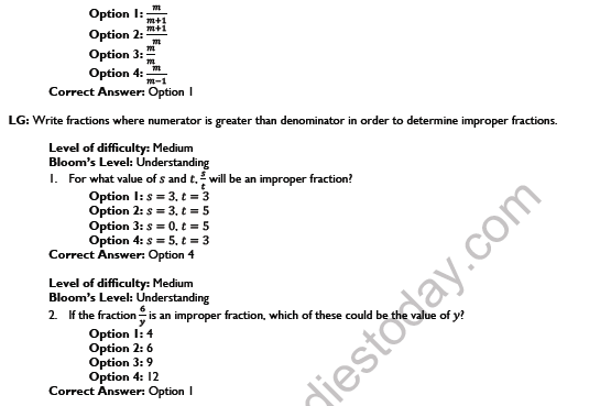 CBSE Class 6 Mathematics Fraction Worksheet Set A 5