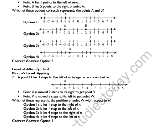 CBSE Class 6 Mathematics Integers Worksheet Set C 3