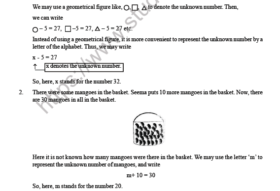 CBSE Class 6 Maths Algebra Worksheet 4