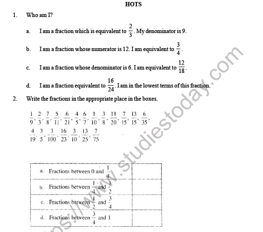 CBSE Class 6 Maths Decimals HOTs