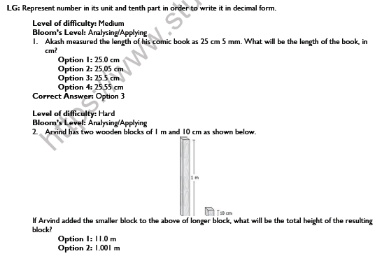 CBSE Class 6 Maths Decimals Worksheet Set A 2