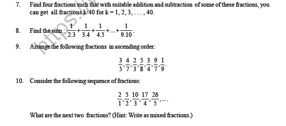 CBSE Class 6 Maths Fractions HOTs