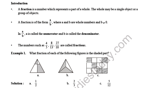 CBSE Class 6 Maths Fractions Worksheet 3