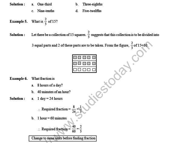 CBSE Class 6 Maths Fractions Worksheet 5
