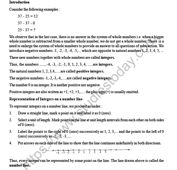CBSE Class 6 Maths Integers Worksheet 4