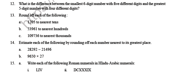 CBSE Class 6 Maths Knowing Our Numbers Question Bank 2