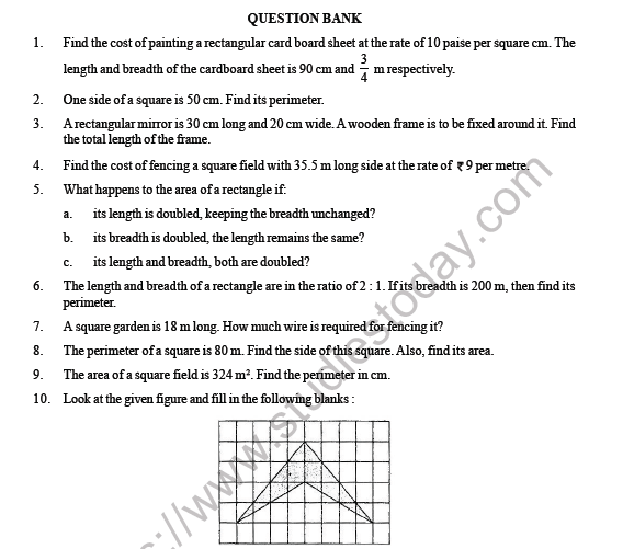 CBSE Class 6 Maths Mensuration Question Bank 1