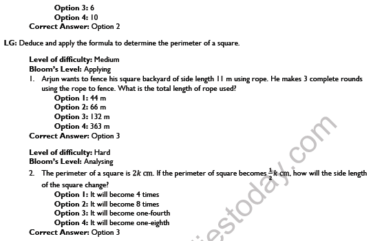 CBSE Class 6 Maths Mensuration Worksheet Set B 3