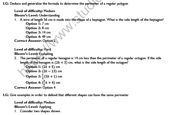 CBSE Class 6 Maths Mensuration Worksheet Set B 4