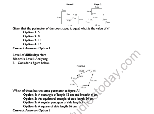CBSE Class 6 Maths Mensuration Worksheet Set B 5