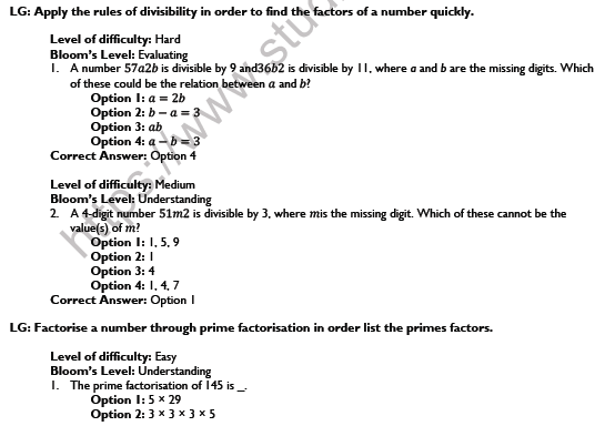 CBSE Class 6 Maths Playing with Numbers Worksheet Set A 4