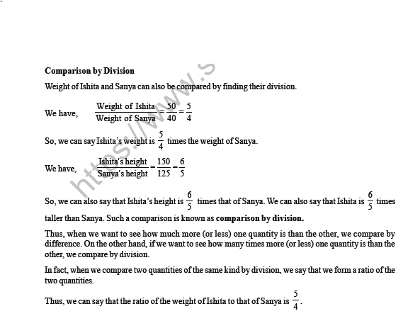 CBSE Class 6 Maths Ratio and Proportion Worksheet 4