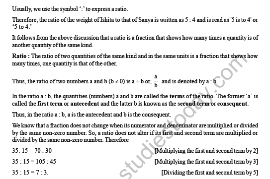CBSE Class 6 Maths Ratio and Proportion Worksheet 5