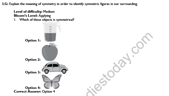 CBSE Class 6 Maths Symmetry Worksheet Set A 1