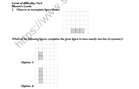 CBSE Class 6 Maths Symmetry Worksheet Set A 4