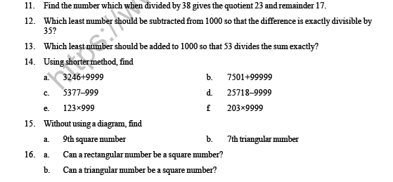 CBSE Class 6 Maths Whole Numbers Question Bank 2