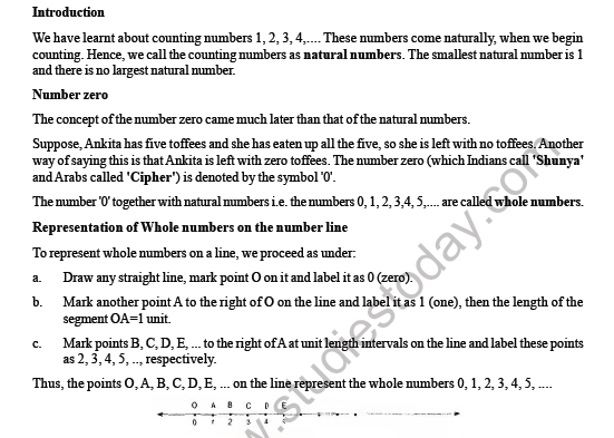 CBSE Class 6 Maths Whole Numbers Worksheet 3