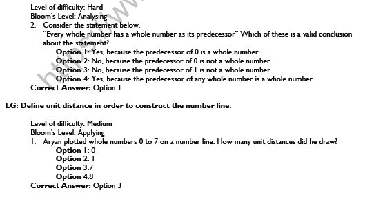 CBSE Class 6 Maths Whole Numbers Worksheet Set K 2