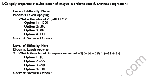 CBSE Class 7 Mathematics Integers Worksheet Set B 5