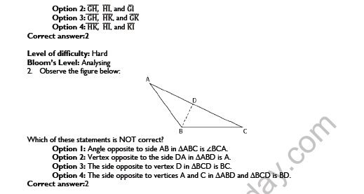 CBSE Class 7 Mathematics The Triangle And Its Properties Worksheet Set A 3