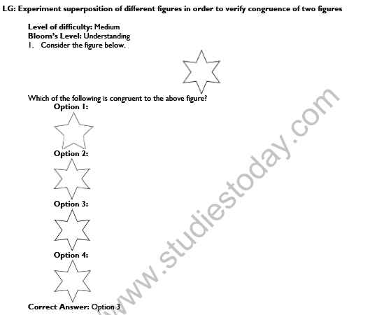CBSE Class 7 Maths Congruence of Triangles Worksheet Set A 1
