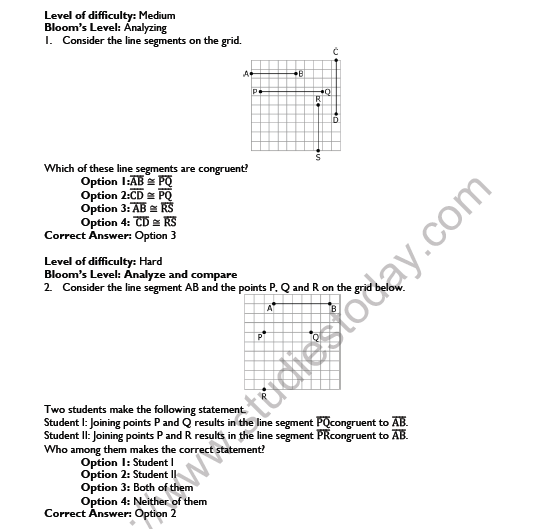 CBSE Class 7 Maths Congruence of Triangles Worksheet Set A 3